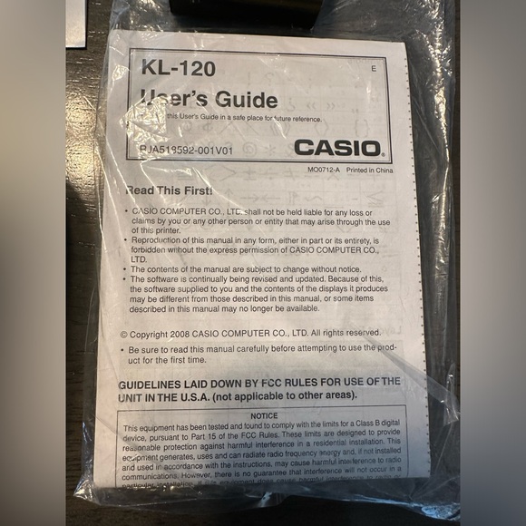 Casio KL-120 Label Maker 6mm Thermal Transfer comes with an extra new cartridge - Picture 9 of 9